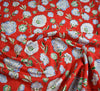 Cotton Viscose Lawn Fabric - Antique Floral Red
