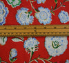 Cotton Viscose Lawn Fabric - Antique Floral Red