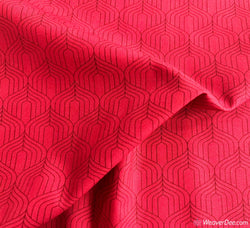 Art Deco Cotton Fabric - Red