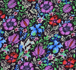 Viscose Fabric - Beatrix Floral / Dark Plum