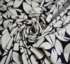 Linen Blend Fabric - Bold Petals Black