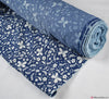 Stretch Denim Chambray Fabric - Butterfly Fields Navy