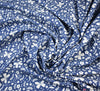 Stretch Denim Chambray Fabric - Butterfly Fields Navy