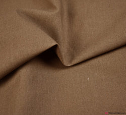 Plain Linen Blend Fabric - Brown