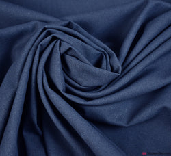 Plain Linen Blend Fabric - Navy Blue