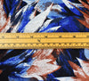 Abstract Leaves Viscose Ponte Roma Fabric - Royal Blue