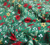 Polycotton Fabric - Christmas Poinsettia Green