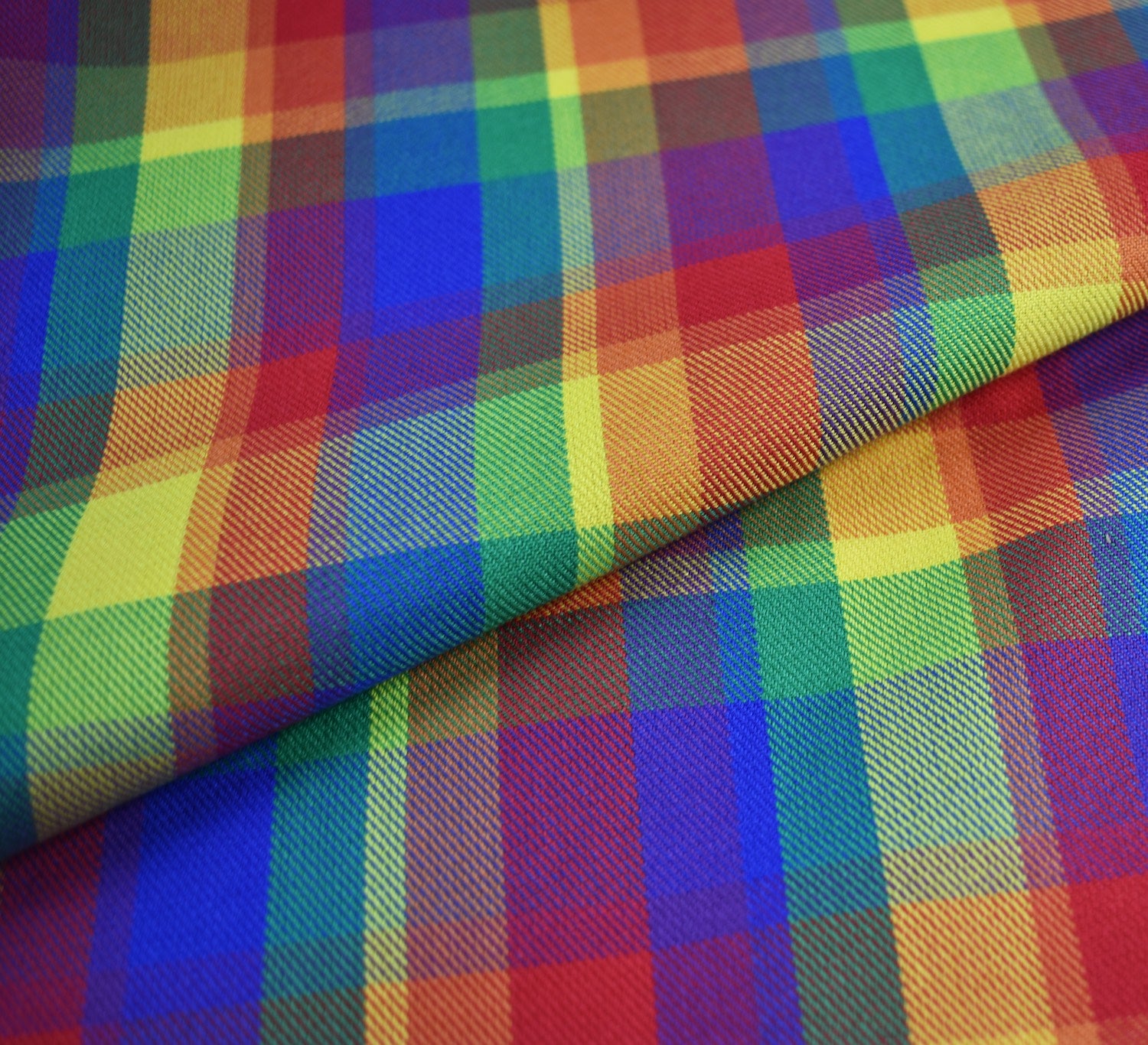 Polyviscose Tartan Fabric / Rainbow Multi –