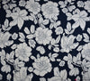 Linen Blend Fabric - Shelley Floral Navy Blue
