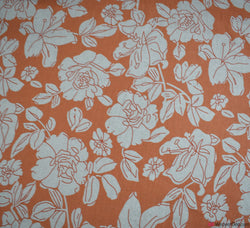 Linen Blend Fabric - Shelley Floral Orange