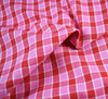 Polyviscose Tartan Fabric / Pink & Red