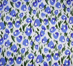 Viscose Fabric - Timeless Floral Violet Blue