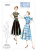Vogue Pattern V9000 Vintage 1950s Misses' Button-Up Shirtdresses & Belt
