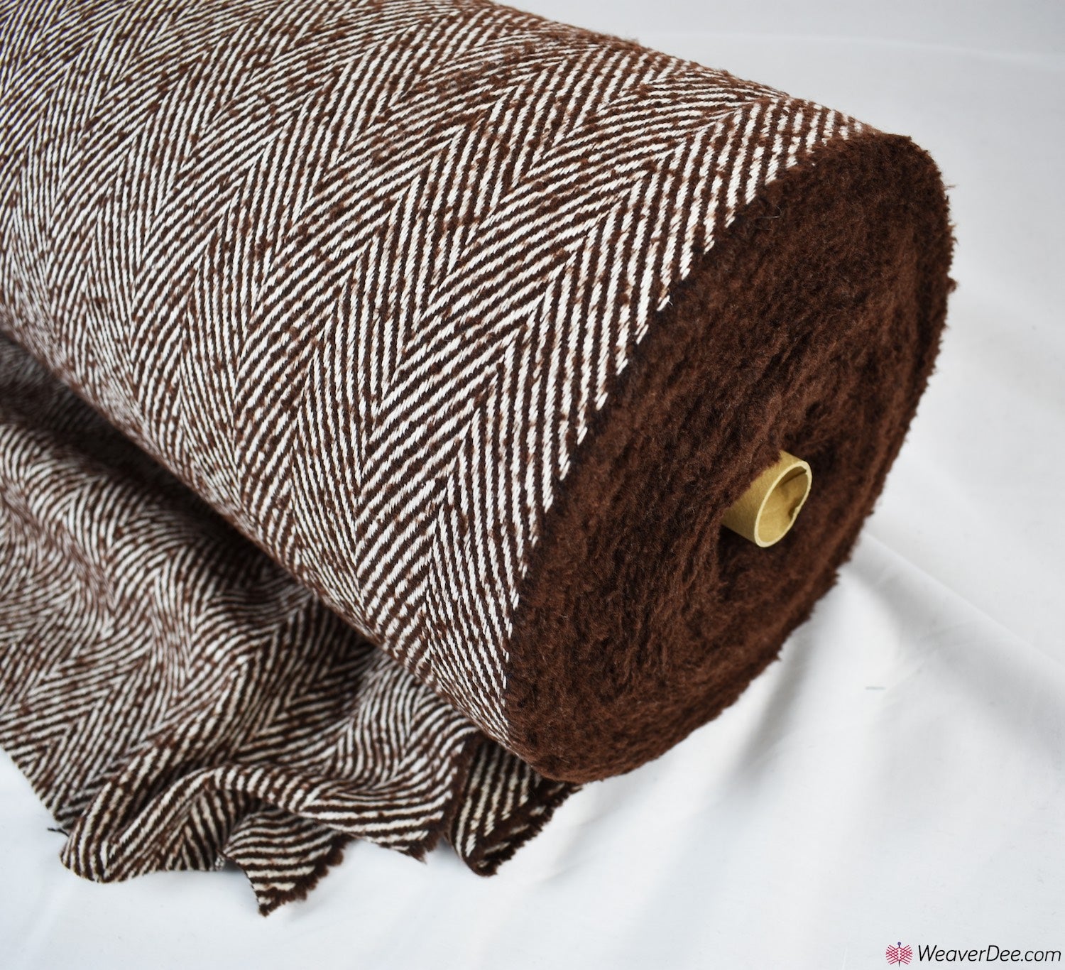 Wool Blend Fabric - Classic Herringbone Brown – WeaverDee.com