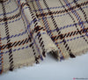 Wool Blend Fabric - Large Check - Beige