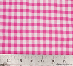 Polycotton Fabric - Cerise Pink Gingham 1/4”