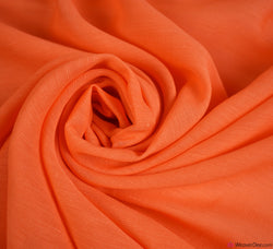 Plain Linen Look Fabric - Bright Orange