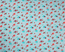 Viscose Fabric - Little Flowers Light Blue