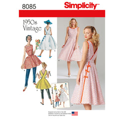 Simplicity Pattern S8085 Misses' Vintage 1950s Wrap Dress in 2 Lengths