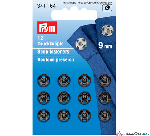 Prym - Press Studs (Sew-On) - Black Metal 9mm - Pack of 20 - WeaverDee.com Sewing & Crafts - 1