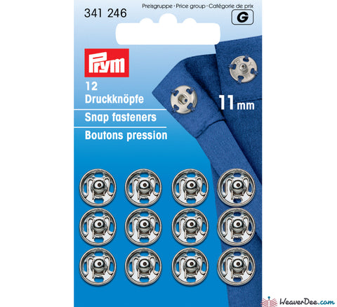 Prym - Press Studs (Sew-On) - Silver 11mm - Pack of 12 - WeaverDee.com Sewing & Crafts - 1