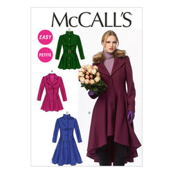 McCall's - M6800 Misses'/Miss Petite Lined Coats, Belt + Detachable Collar & Hood - WeaverDee.com Sewing & Crafts - 1