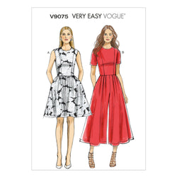 Vogue - V9075 Misses'/Misses' Petite Dress & Jumpsuit | Very Easy - WeaverDee.com Sewing & Crafts - 1