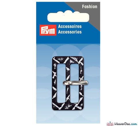 Prym - Fashion Belt Buckle 30mm / Black - White - WeaverDee.com Sewing & Crafts