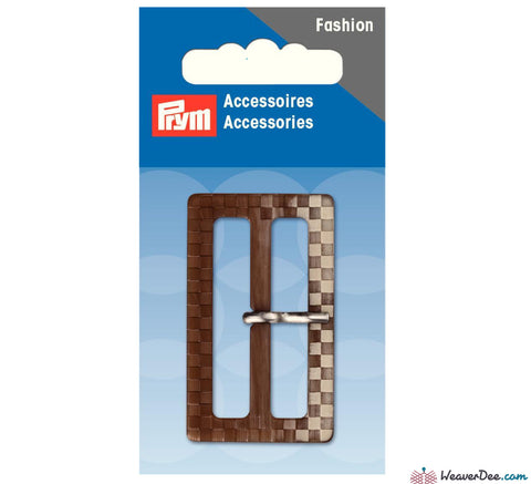 Prym - Fashion Belt Buckle 40mm Checkered / Brown - Beige - WeaverDee.com Sewing & Crafts