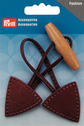 PRYM Toggle Button Leather Fixing Brown