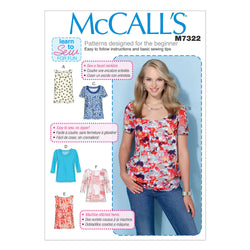 McCall's - M7322 Misses' Pullover Tops | Easy - WeaverDee.com Sewing & Crafts - 1