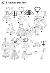 Simplicity - S8072 Vintage 1950's Inspired 18" Doll Clothes - WeaverDee.com Sewing & Crafts - 1