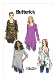 Butterick Pattern B6263 Women's Asymmetrical-Hem Tunics