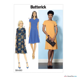 CLEARANCE • Butterick Pattern B6480 Misses' Dresses with Hip Detail, Neck & Sleeve Variations