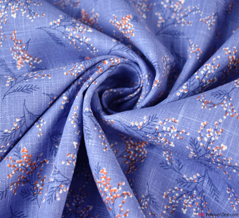Linen Blend Fabric - Bali Floral - Lavender