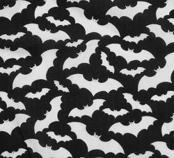 Polycotton Fabric - Bat Cave / White on Black
