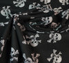 Polycotton Fabric - Skull & Crossbones (White on Black)