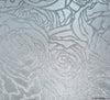 Brocade Fabric - Silver Rose Floral