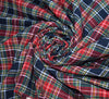 Check Brushed Cotton Fabric (Green / Red / Blue)