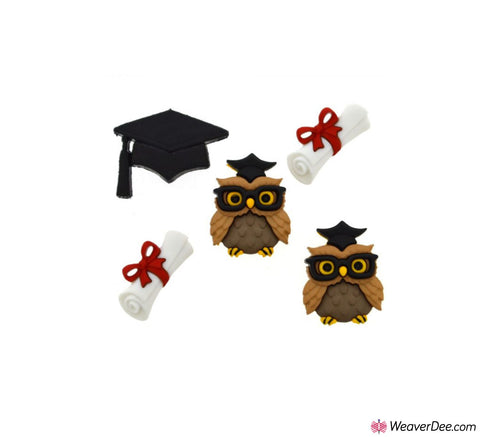 Dress It Up® Embellishment Buttons - Graduation Owls