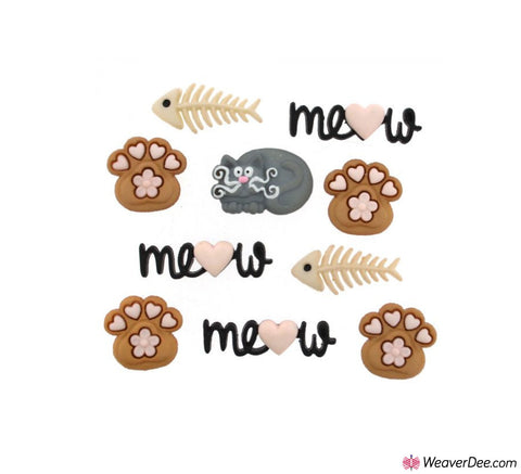Dress It Up® Embellishment Buttons - Meow