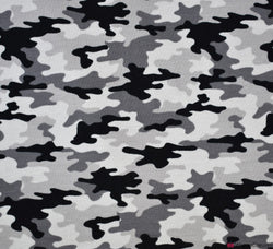 Camouflage Grey Cotton Jersey Fabric
