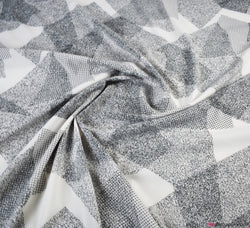 Shapes Crepe De Chine Fabric - Black / White