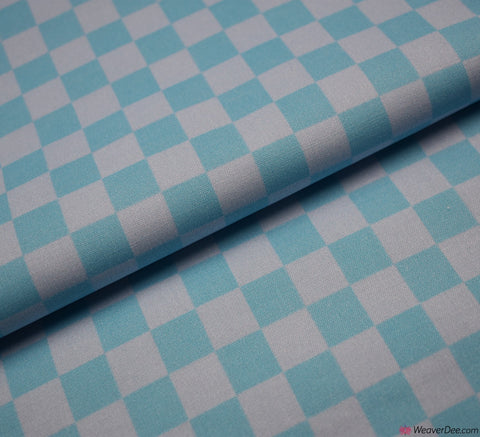 Checkerboard Cotton Fabric - Sky Blue