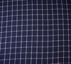 Check Linen Look Fabric - Navy Blue