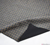 Check Squares Ponte Roma Jersey Fabric (Double Sided) Dark Grey