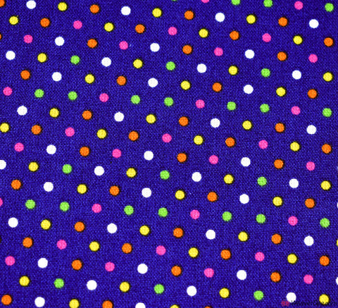 Cotton Poplin Fabric - Contrast Spotty Navy