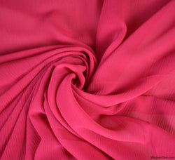 Crinkle Chiffon Fabric - Cerise Pink