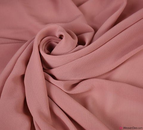 Crinkle Chiffon Fabric - Dusky Pink