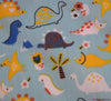 Premier Print Polycotton Fabric - Dino Town Blue